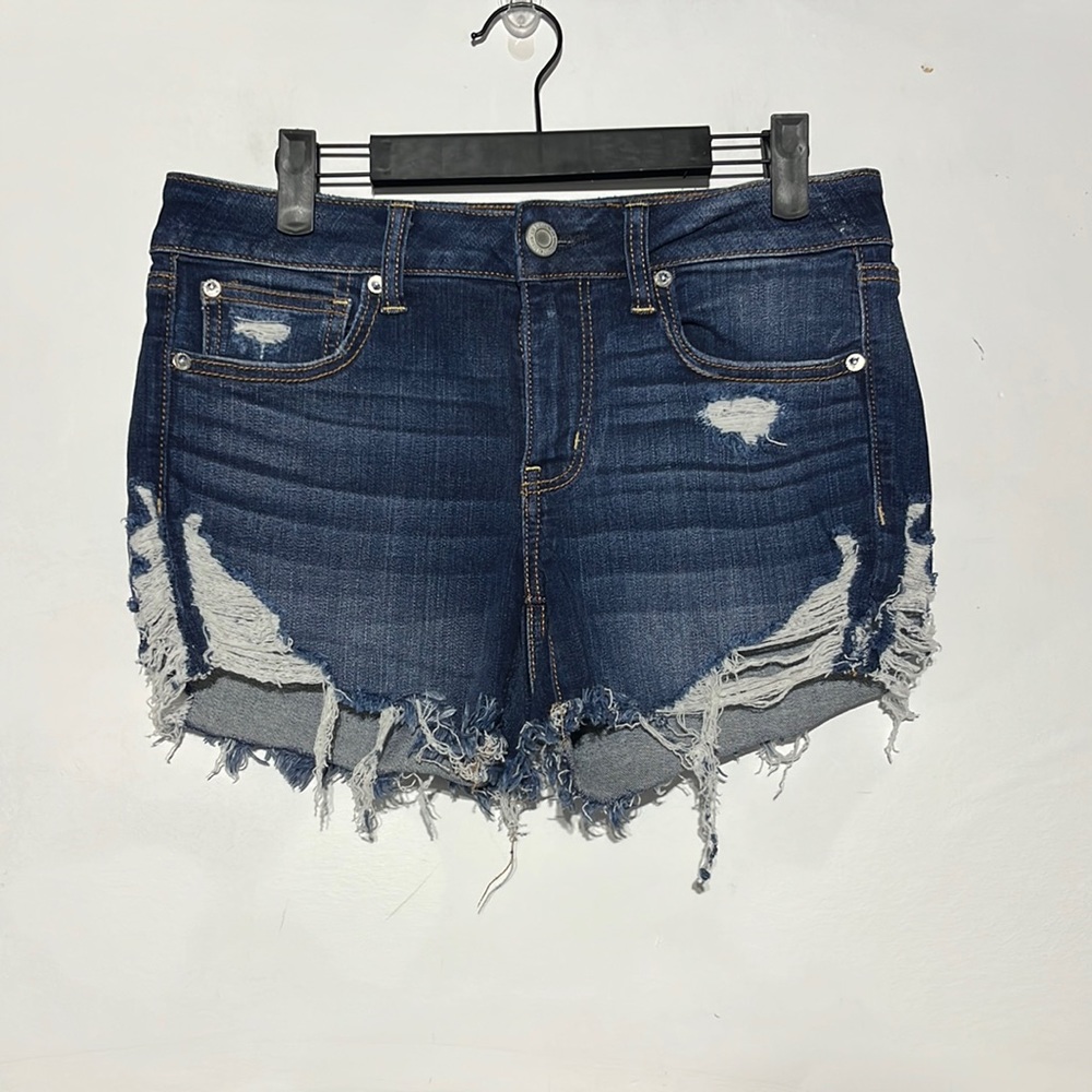 American Eagle Ne(x)t Level Stretch Raw Hem Dark Wash Denim Jeans Size 8